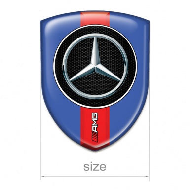 Mercedes Emblem Badge Logo Blue Print Red AMG Band 