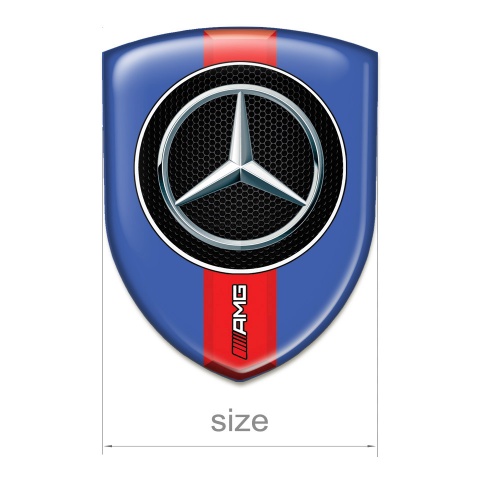 Mercedes Emblem Badge Logo Blue Print Red AMG Band 