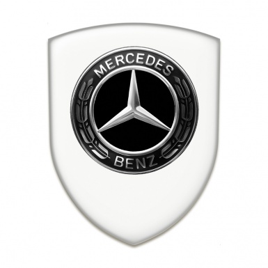 Mercedes Logo Emblem High End White Base Black Grey Logo 