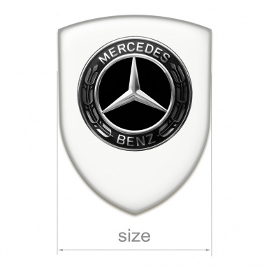 Mercedes Logo Emblem High End White Base Black Grey Logo 