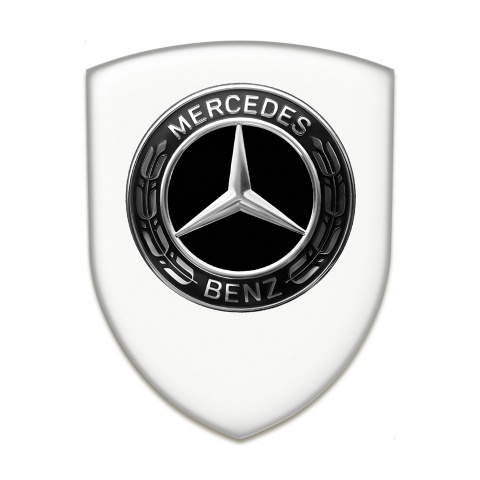 Mercedes Logo Emblem High End White Base Black Grey Logo 