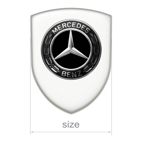Mercedes Logo Emblem High End White Base Black Grey Logo 