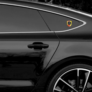 Mercedes AMG Self Adhesive Emblem Logo Yellow with Red Bands Style 
