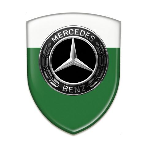 Mercedes Self Adhesive Car logo Emblem Green White Base Design 