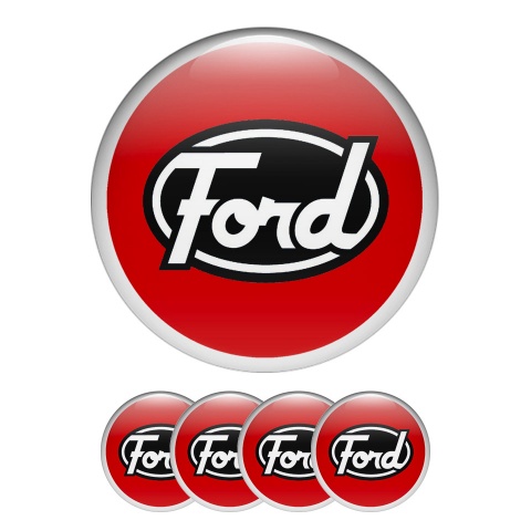 Ford Wheel Emblems for Center Caps Red White Ring