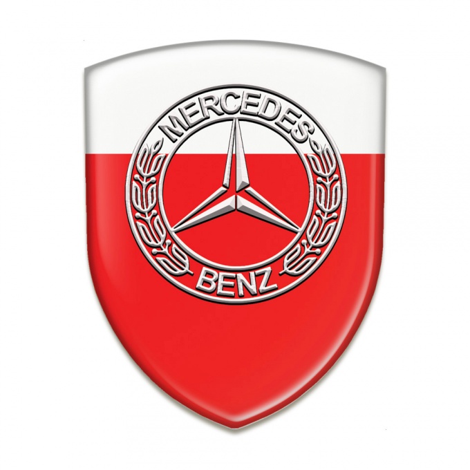 Mercedes Benz 3D Gel Emblem red White Model 