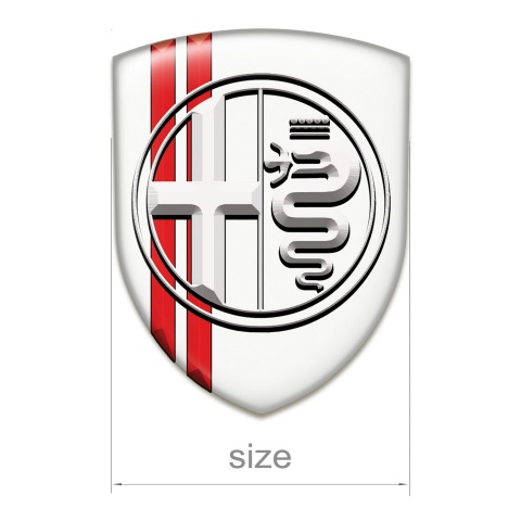 Alfa Romeo Silicone Shield White with Red Lines Base White Logo Style 