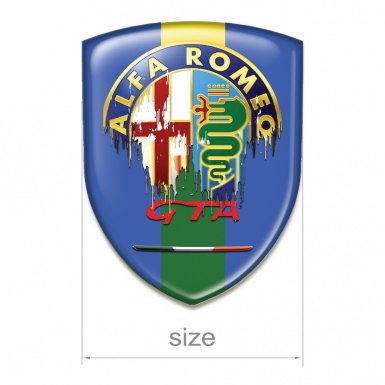 Alfa Romeo GTA Silicone Shield Blue Print Dripping logo Design 