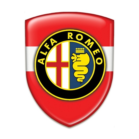 Alfa Romeo Silicone Shield Red with White Tape Design 