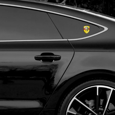 Alfa Romeo Emblem Badge Logo Yellow with Red Tape Base Painted Logo 