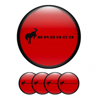 Ford Bronco Wheel Emblems for Center Caps Red Black Ring