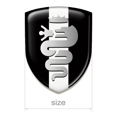 Alfa Romeo Car Interior Badge Black with white Tape Base Grey Logo 