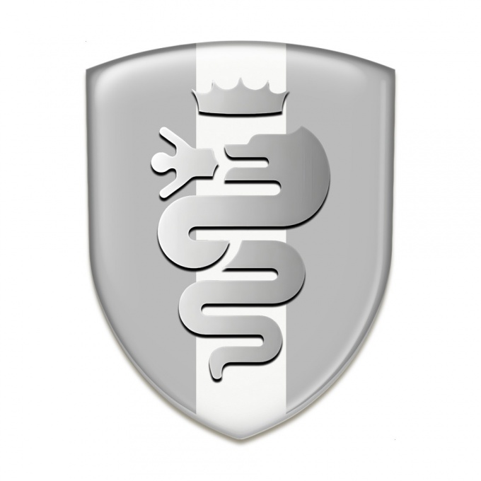 Alfa Romeo Silicone Car Decal Badge Grey with White tape grey Logo 