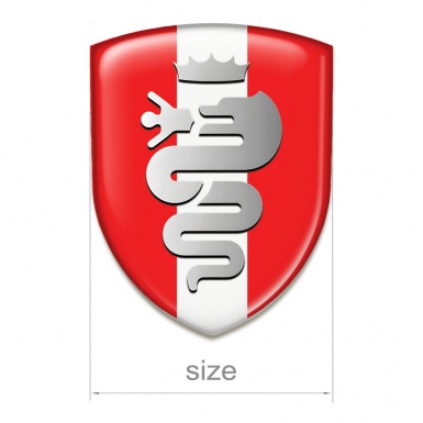 Alfa Romeo Silicone Badge Red with White Tape Base Grey Logo 