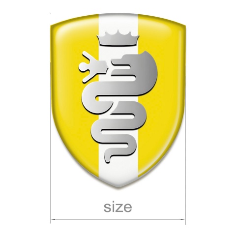Alfa Romeo Auto Emblem Yellow with White Tape Old Logo Style