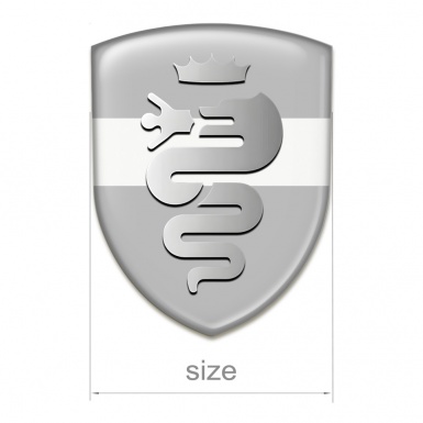 Alfa Romeo Resin Sticker Grey with White Ribbon Version 