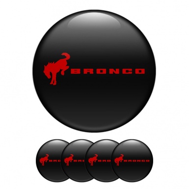 Ford Bronco Wheel Emblem for Center Caps Black Red logo