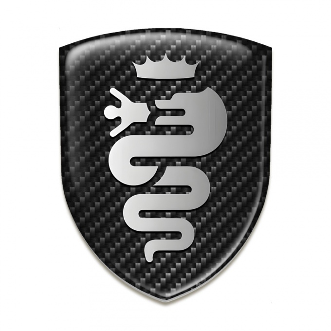 Alfa Romeo Silicone Badge Dark Carbon Design Grey Logo 
