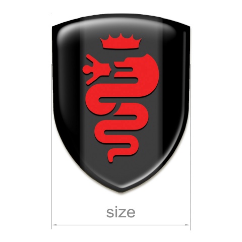 Alfa Romeo  Emblem Exterior Black Warp Red Logo 