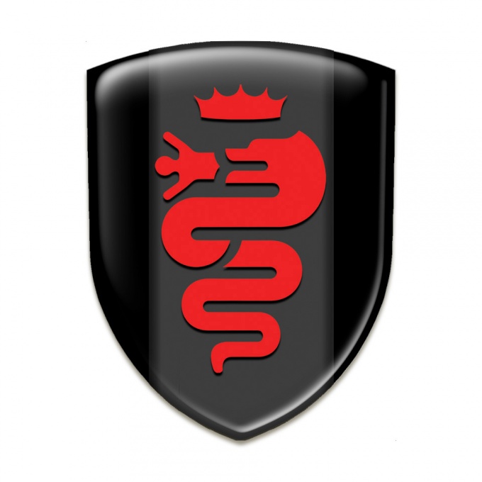 Alfa Romeo  Emblem Exterior Black Warp Red Logo 