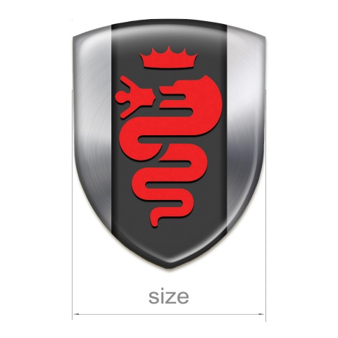 Alfa Romeo Tuning Badge  Silver Warp Red Logo edition 