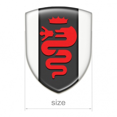 Alfa Romeo Domed Emblem White warp Red logo 