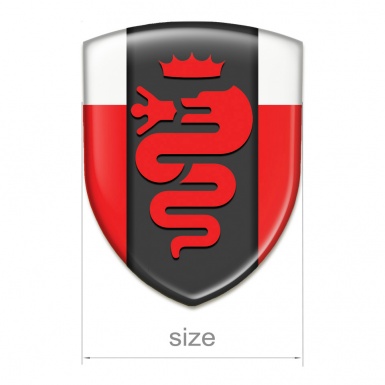 Alfa Romeo Resin Sticker Red White base Red old Style Logo 