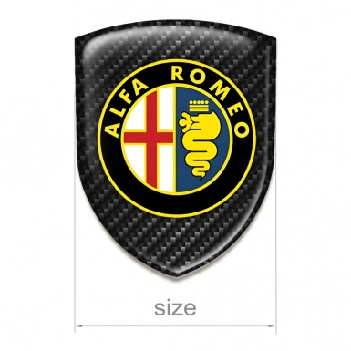 Alfa Romeo 3D Gel Emblem Dark carbon Base Classic logo 