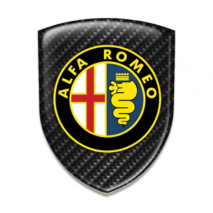 Alfa Romeo 3D Gel Emblem Dark carbon Base Classic logo 