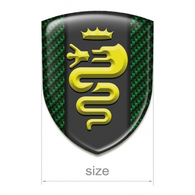 Alfa Romeo Emblem Interior Green Carbon Design Yellow logo 