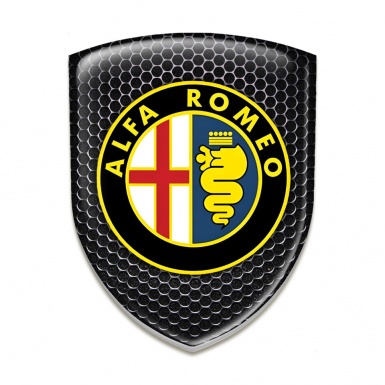 Alfa Romeo Self Adhesive Car logo Emblem Perforated Steel Base Classic Logo 