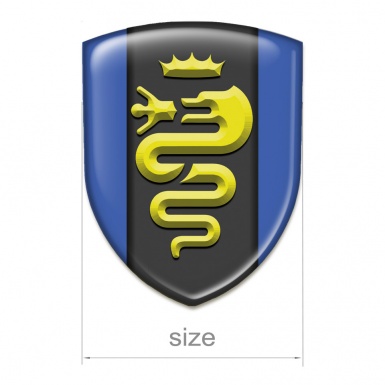Alfa Romeo 3D Gel Emblem Blue Design Yellow Logo 