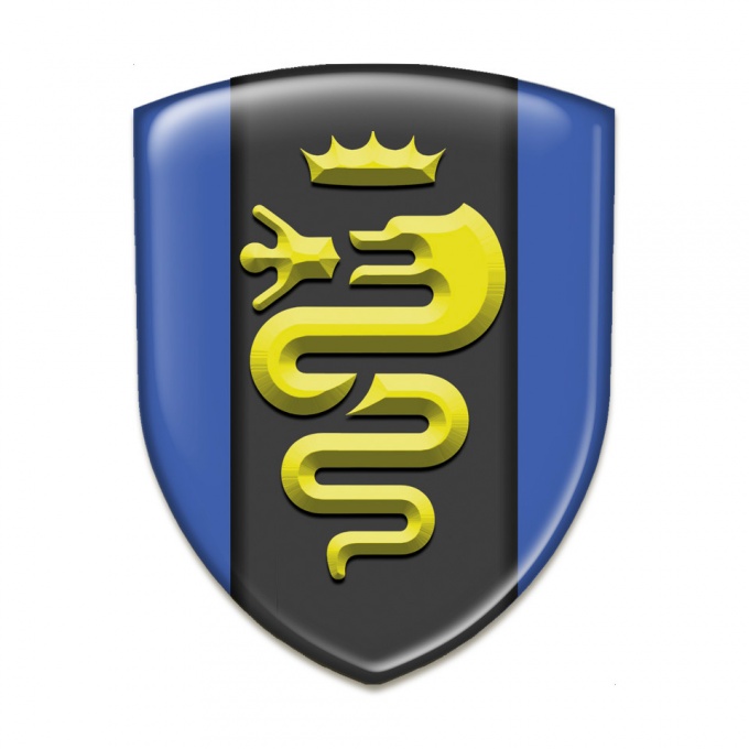 Alfa Romeo 3D Gel Emblem Blue Design Yellow Logo 