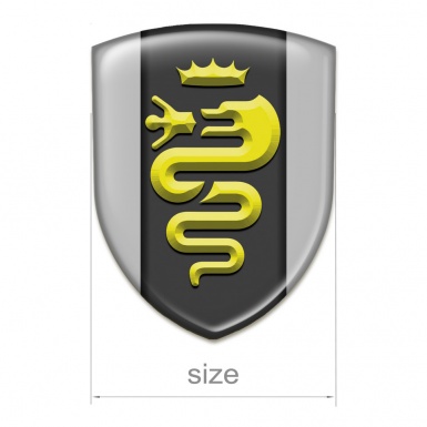 Alfa Romeo Car Accessories Badge Grey Design Yellow Logo 