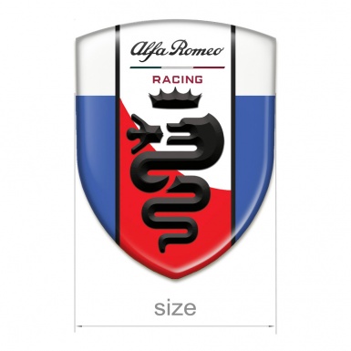 Alfa Romeo 3D Gel Emblem Blue White Base Red White Stripe Logo 