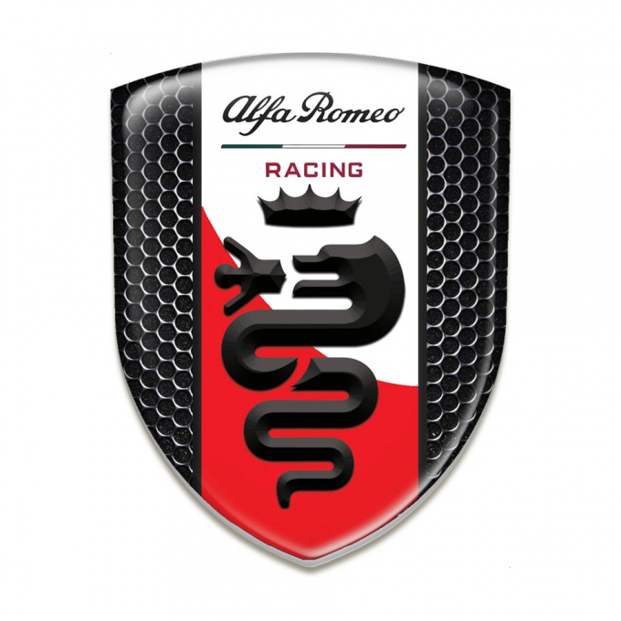 Alfa Romeo Self Adhesive Emblem Logo Perforated Steel Style 