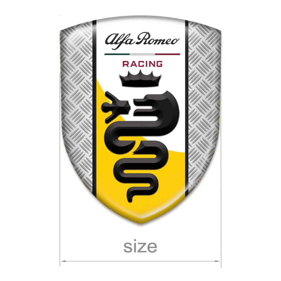 Alfa Romeo Tuning Badge Mesh Effect with Yellow White Tape Design ...