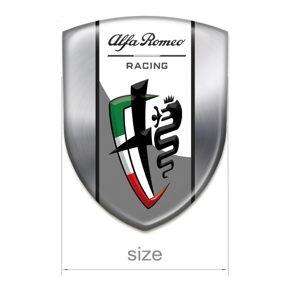 Alfa Romeo Tuning Badge Silver Edition New Logo Style | Domed Emblems ...