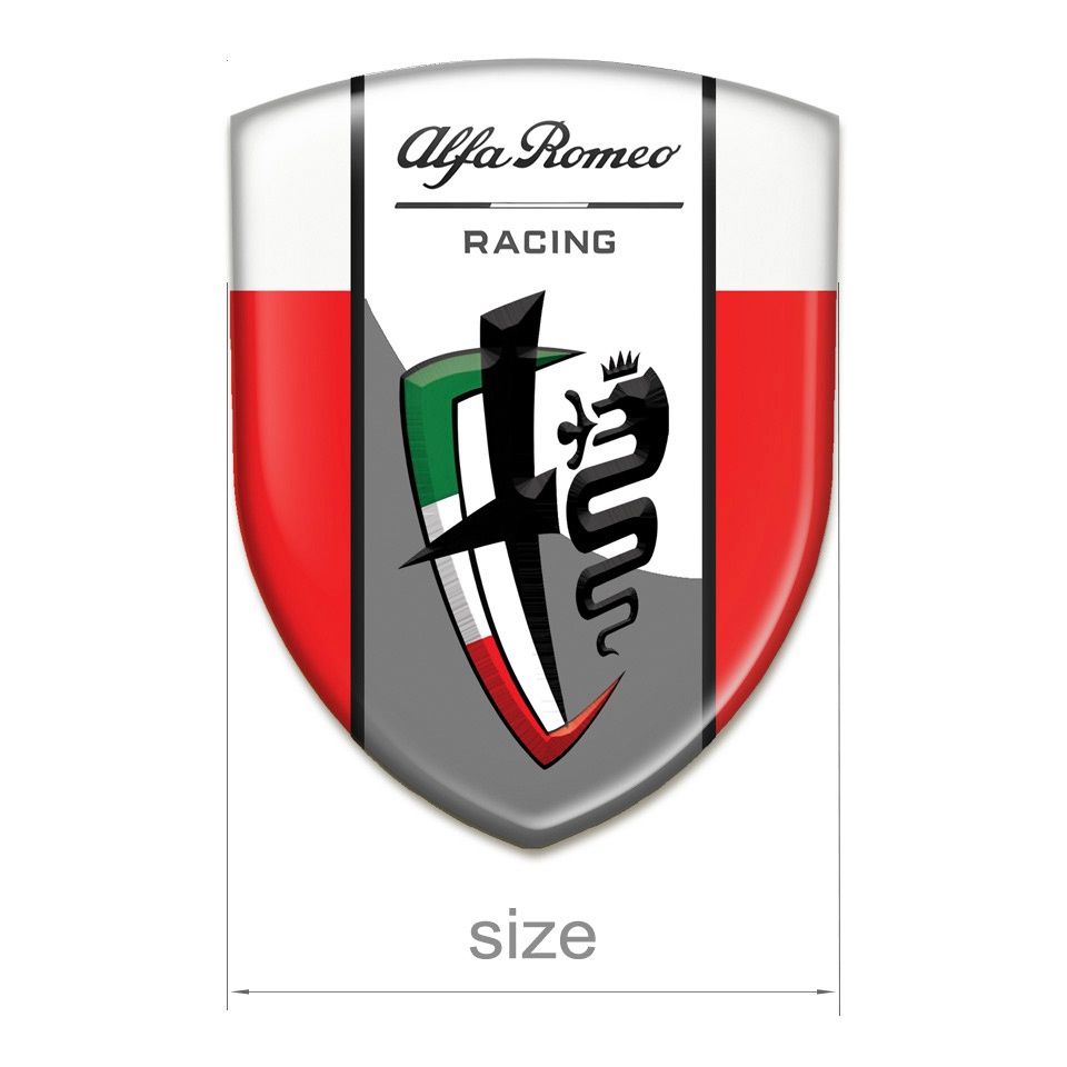 Alfa Romeo Resin Sticker Reed White Edition Racing style | Domed ...