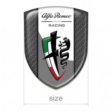 Alfa Romeo Tuning Emblem Carbon Base Grey White Logo Tape 