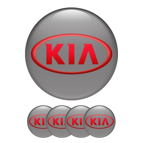 Kia Silicone Stickers Center Hub Red Emblem