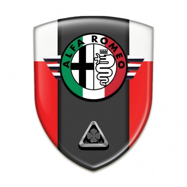 Alfa Romeo 3D Gel Emblem High End Red White Model 