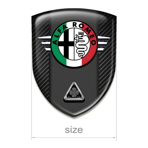 Alfa Romeo Logo Emblem High Quality Black Carbon Model 