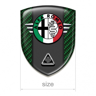 Alfa Romeo Silicone Emblem Green Carbon Pattern 