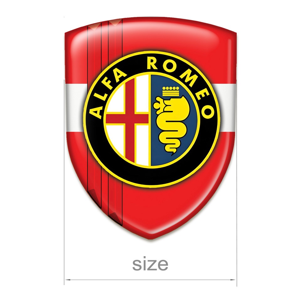 Alfa Romeo Silicone Shield Red with White Tape Design Classic Logo ...