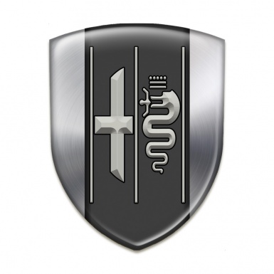 Alfa Romeo Auto Emblem Racing Edition Silver Backgrount Stylish Logo 