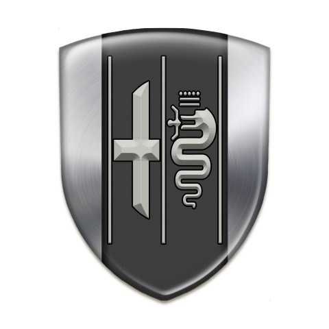 Alfa Romeo Auto Emblem Racing Edition Silver Backgrount Stylish Logo 