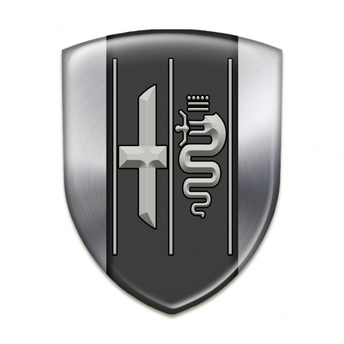 Alfa Romeo Auto Emblem Racing Edition Silver Backgrount Stylish Logo 