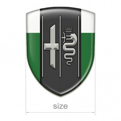 Alfa Romeo Resin Sticker Green White Background Stylish Logo 
