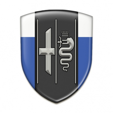 Alfa Romeo Emblem Exterior Premium Quality Blue White Background Stylish Logo 